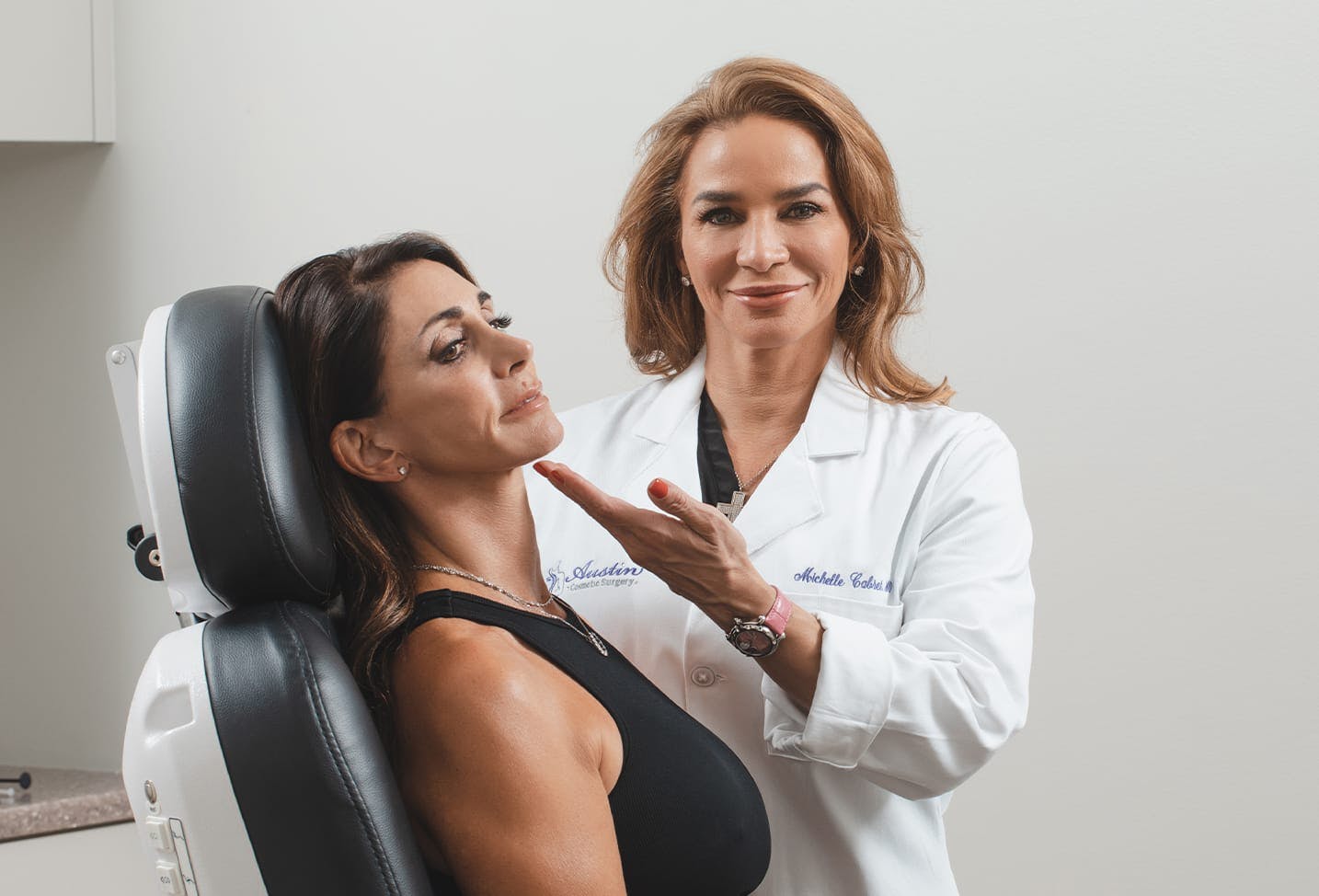 Dr. Cabret helping a patient.