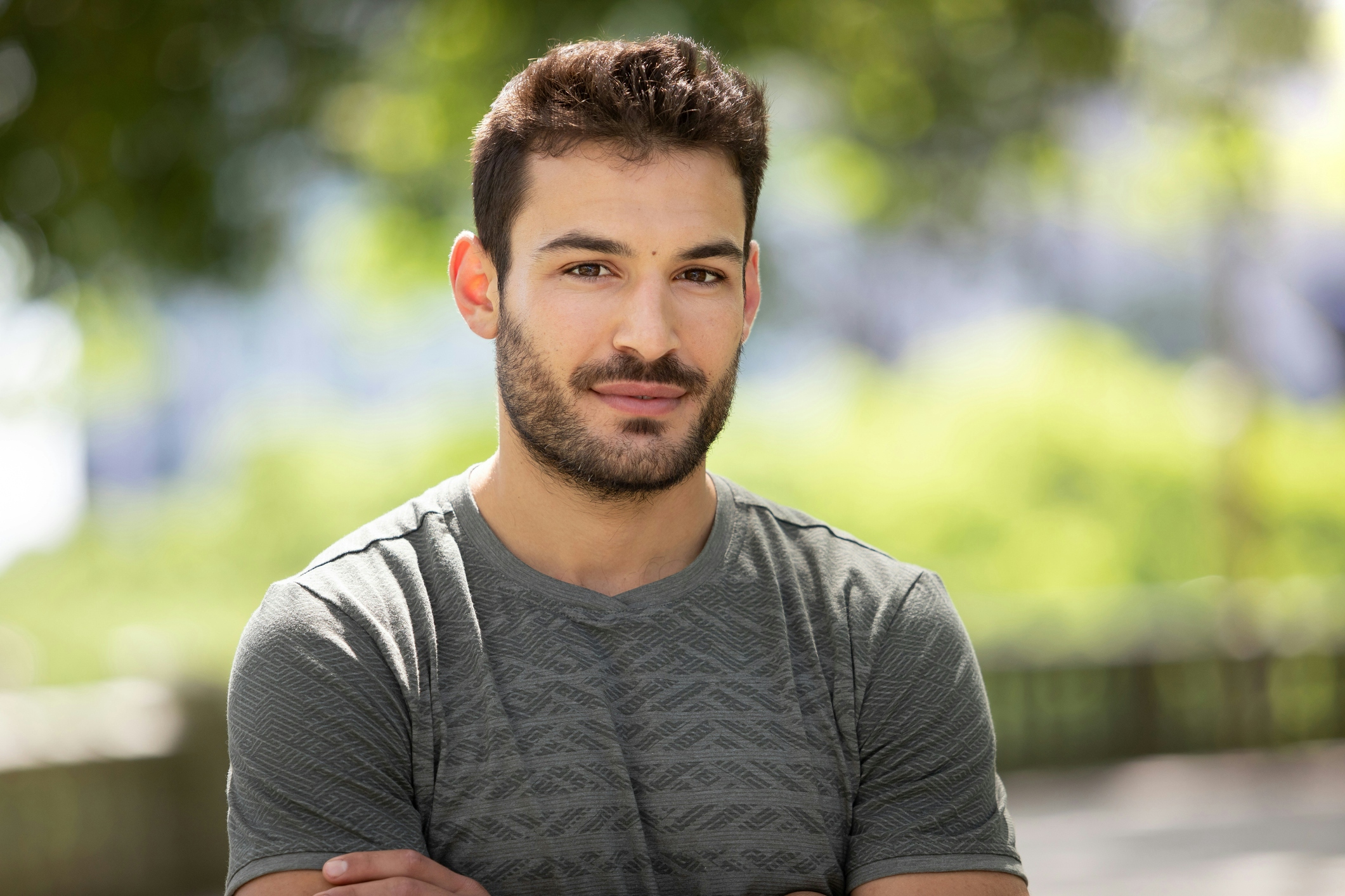 young man with short brown hair