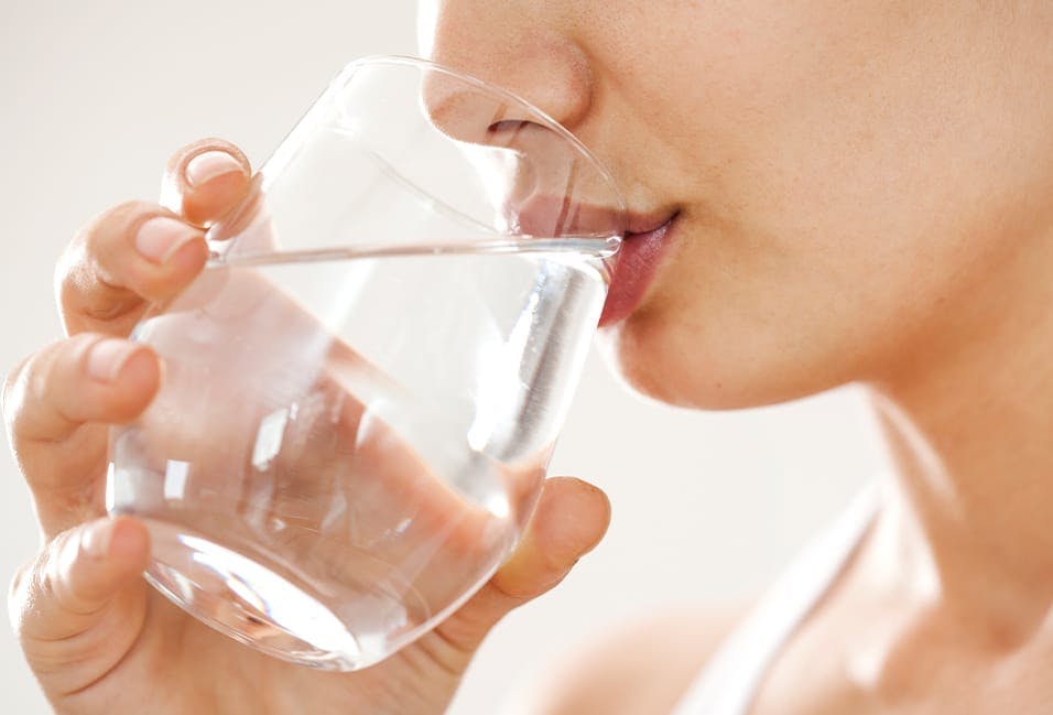 Person drinking water