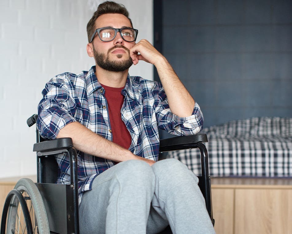 Man sitting in wheelchair