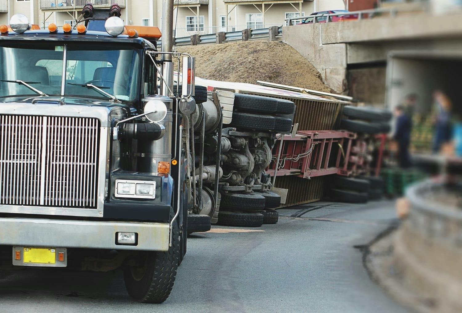 Tipped over vehicle