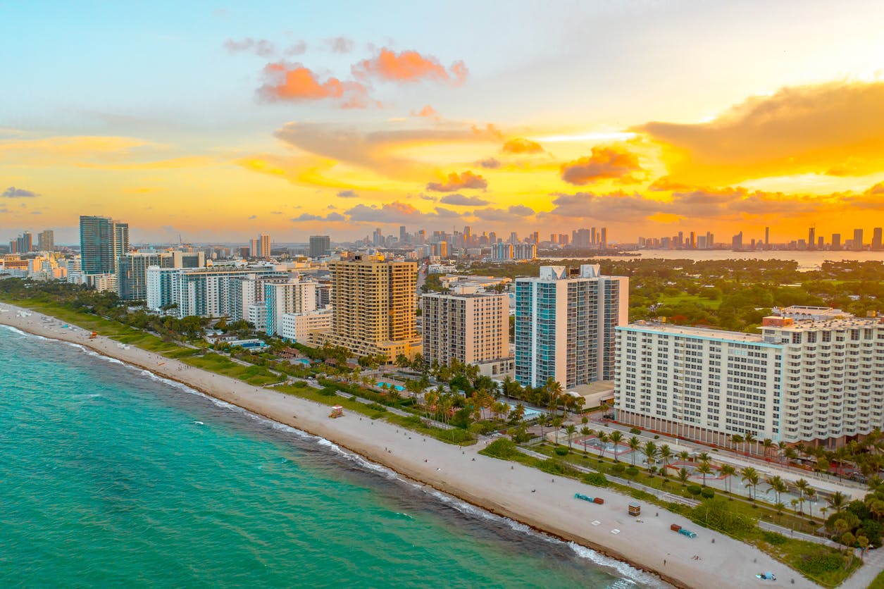 Aerial photo of Miami Beach, FL