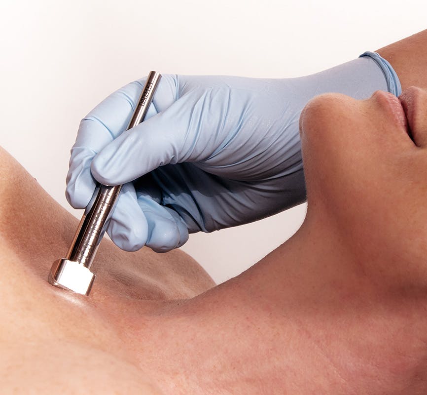 Woman being Treated on the neck