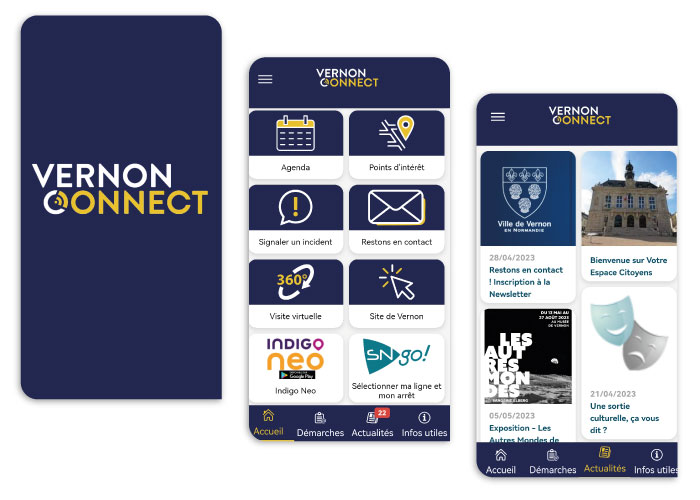 application mobile pour mairie vernon connect