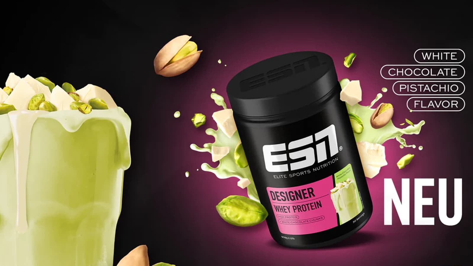 ESN Designer Whey Protein – White Chocolate Pistachio