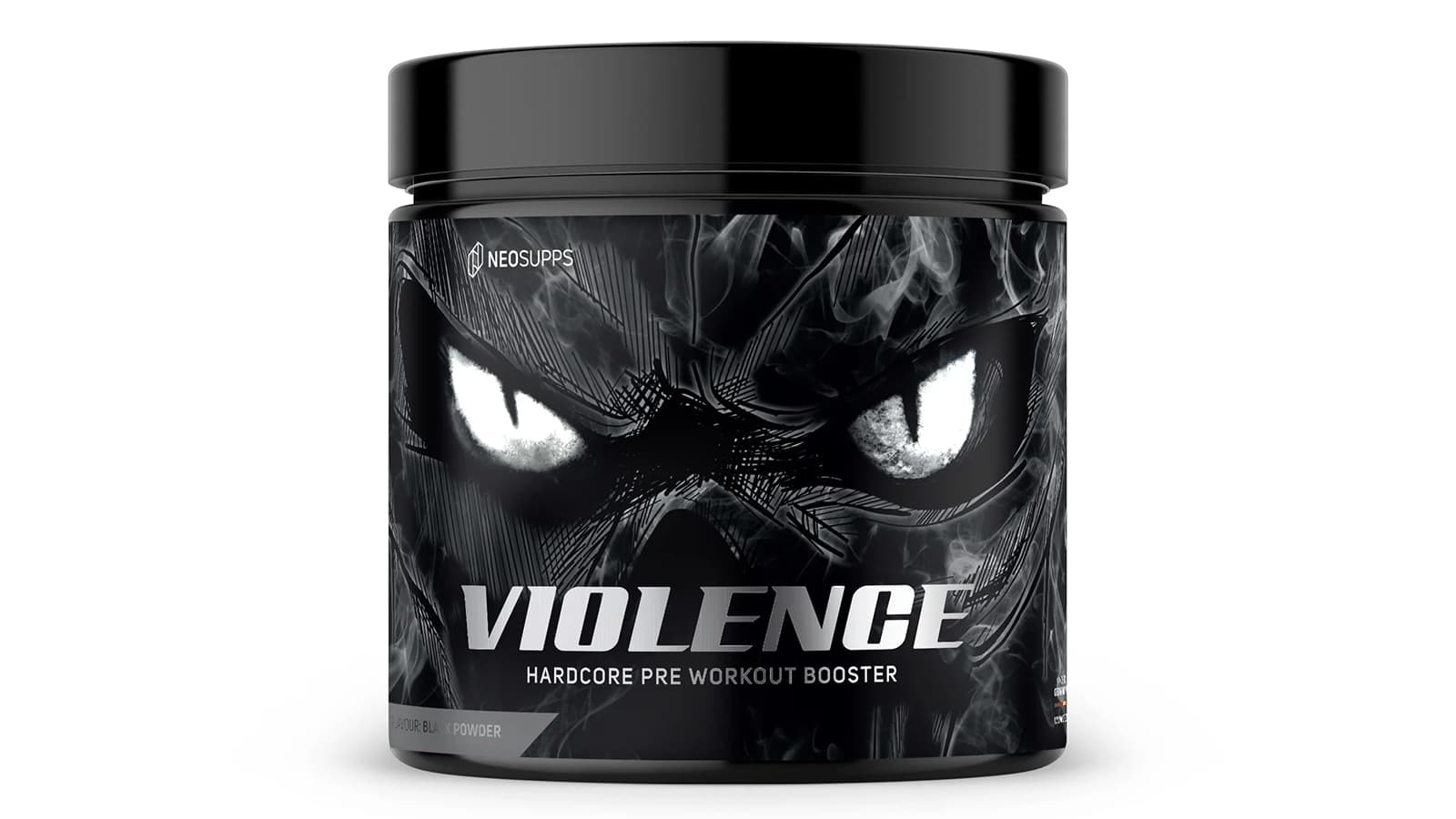 Neosupps Violence Booster im Review. Bild von einem Neosupps Violence Booster mit Black Powder Geschmack.