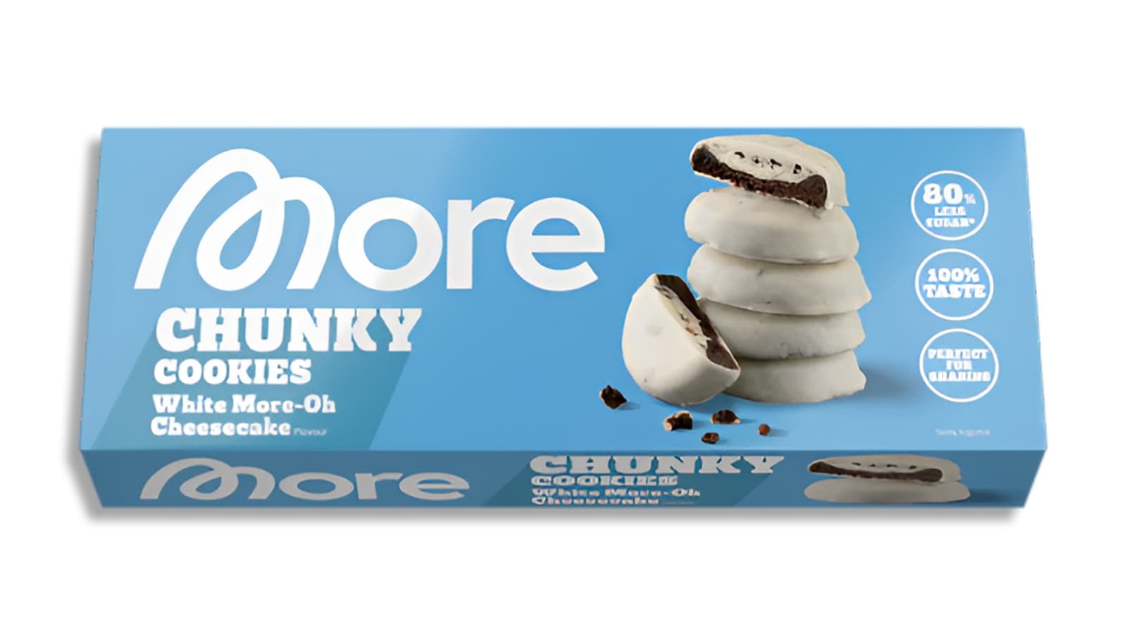More Nutrition Chunky Cookies im Review. Bild, welches eine Sorte der More Nutrition Chunky Cookies zeigt.