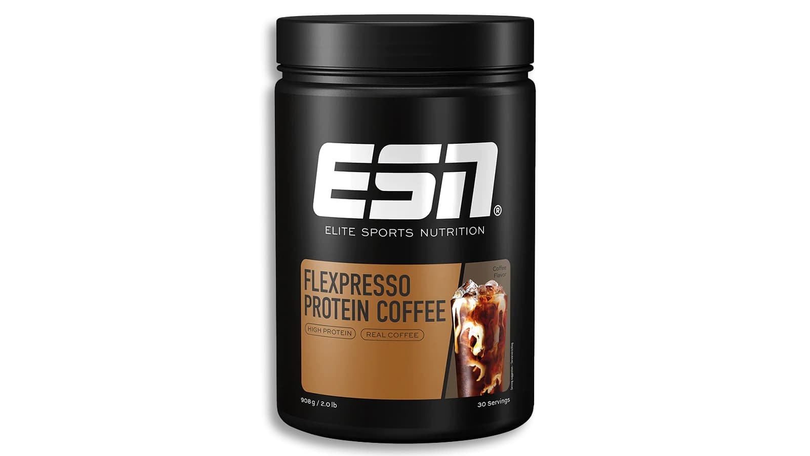 ESN Flexpresso im Review. Bild, was eine Sorte des ESN Flexpresso Proteinshakes zeigt.