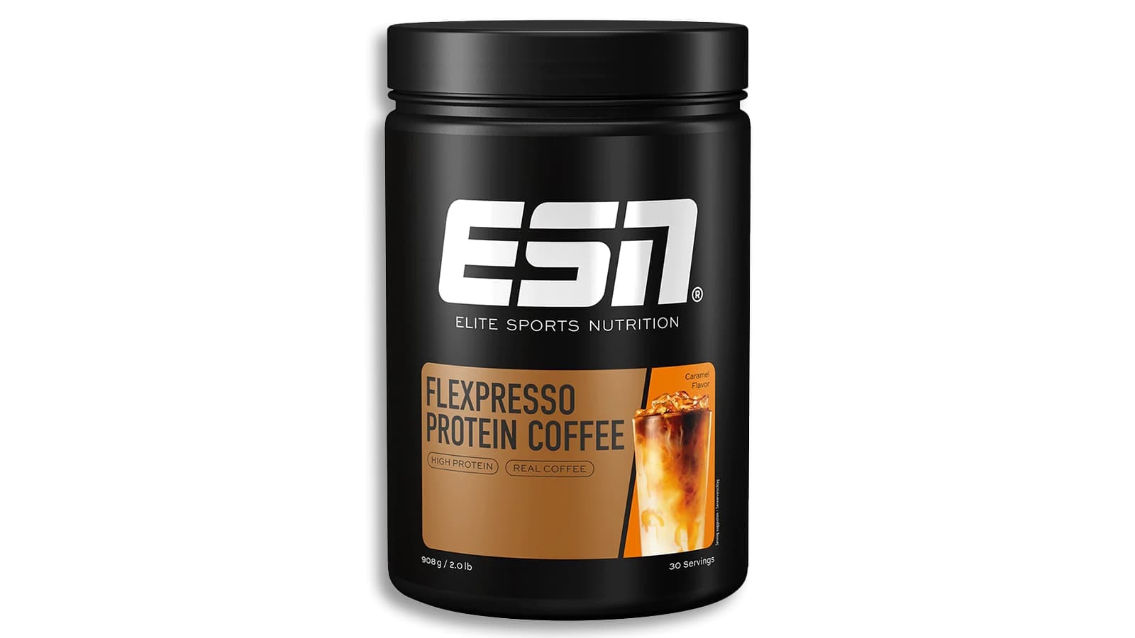 ESN Flexpresso im Review. Bild, was eine Sorte des ESN Flexpresso Proteinshakes zeigt.