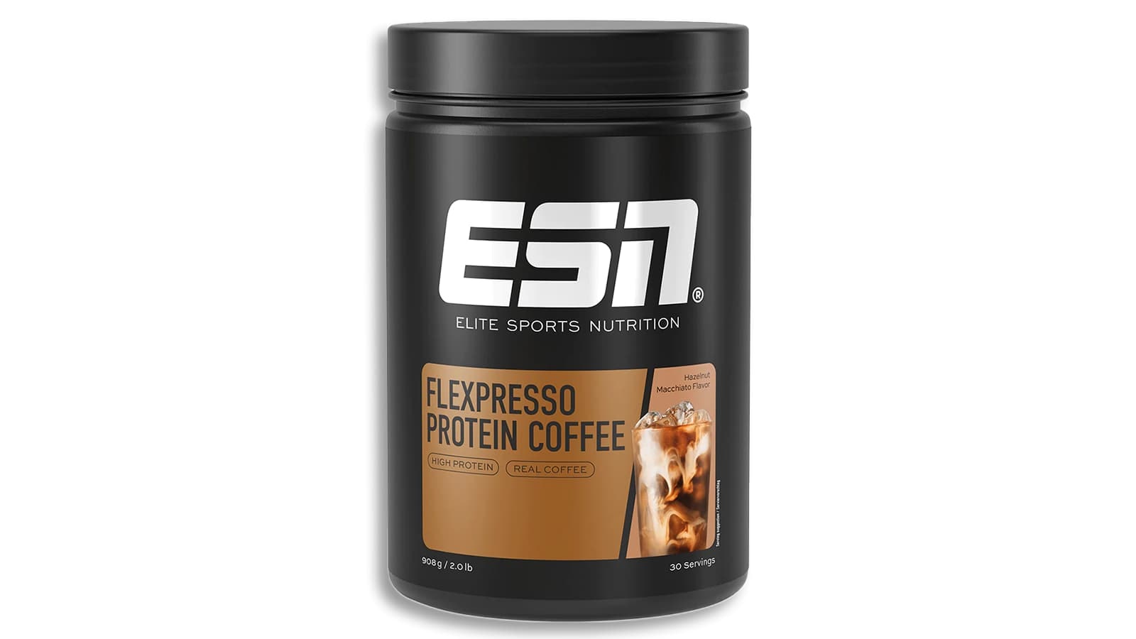 ESN Flexpresso im Review. Bild, was eine Sorte des ESN Flexpresso Proteinshakes zeigt.