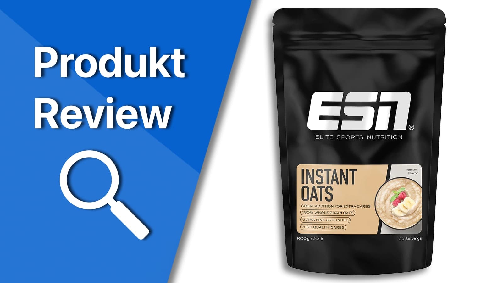 ESN Instant Oats im Review. Titelbild, welches die Verpackung der ESN Instant Oats präsentiert.