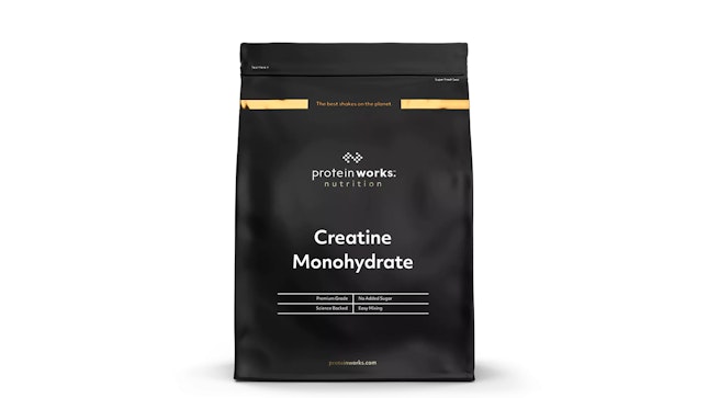 Produktbild einer Tüte mit Kreatin Monohydrat von Protein Works.