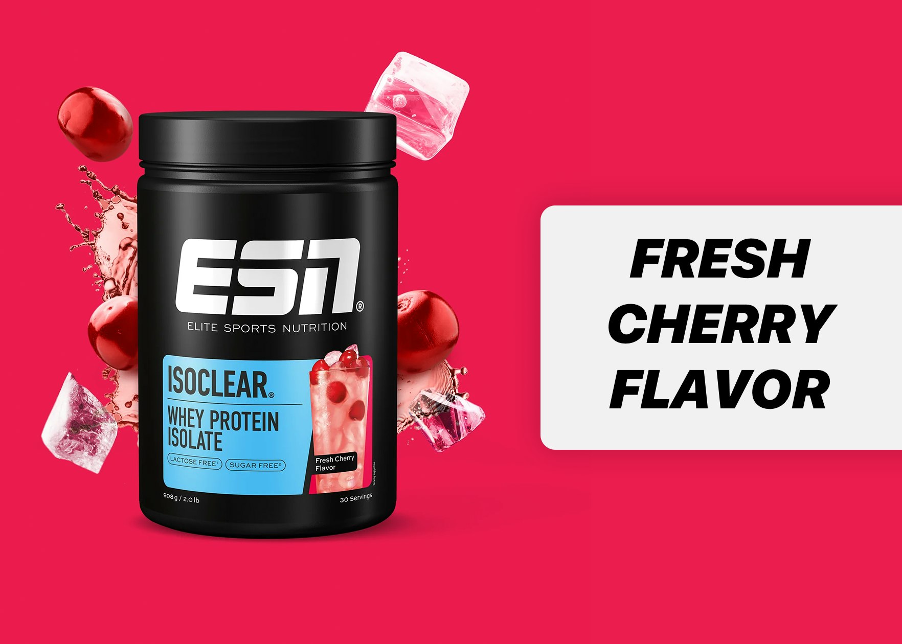 Das ESN Isoclear Whey Isolate im Geschmack Fresh Cherry Flavor