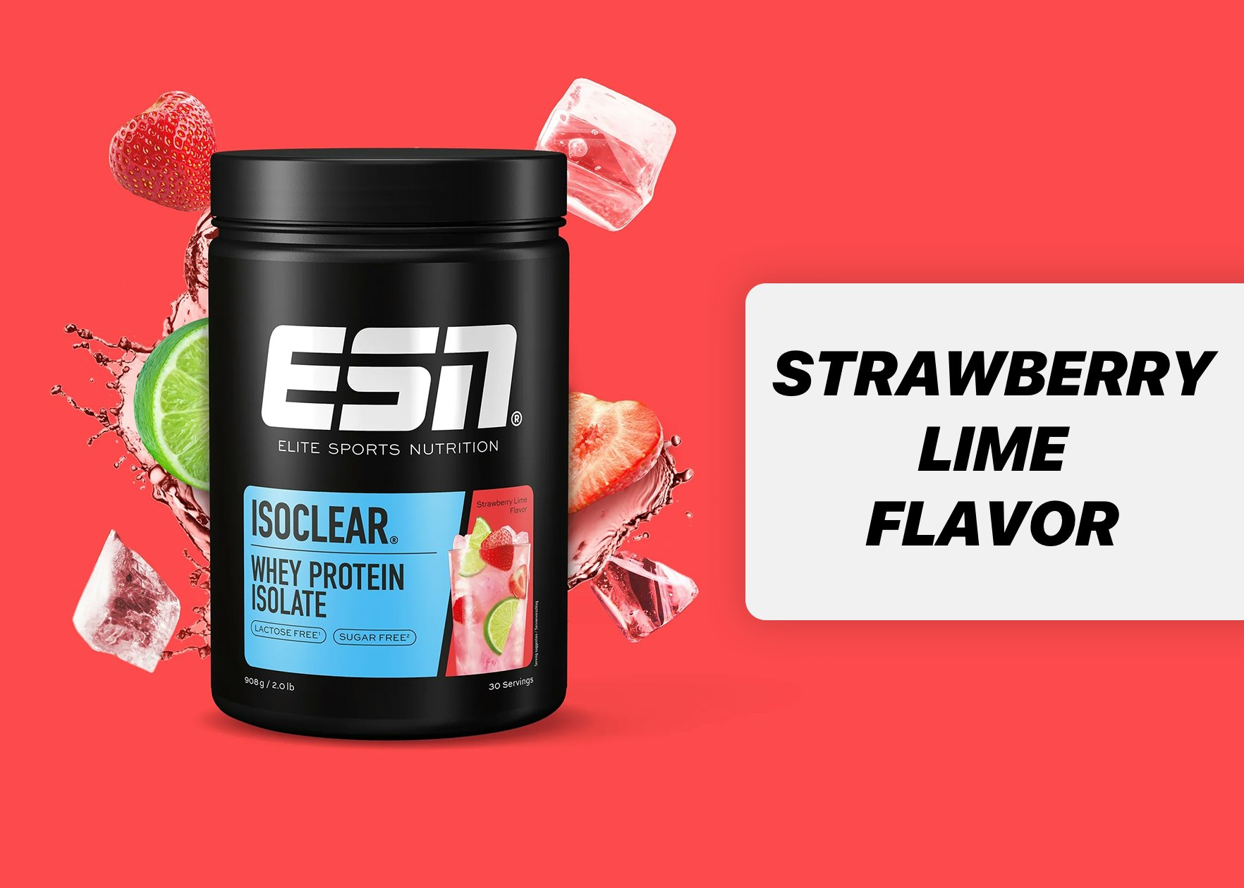 Das ESN Isoclear Whey Isolate im Geschmack Strawberry Lime Flavor