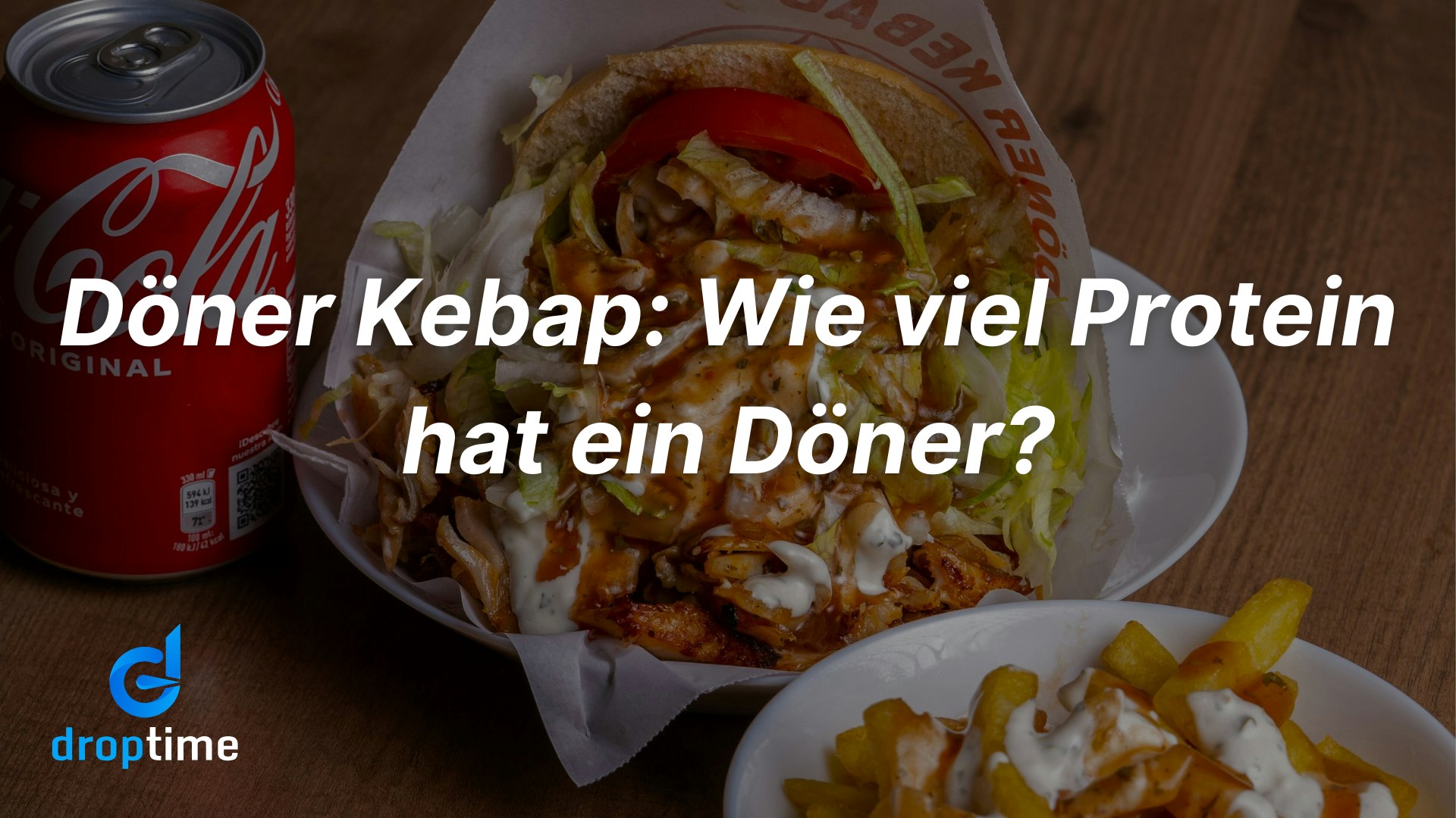 saftiger döner. eine dose cola und pommes mit soße