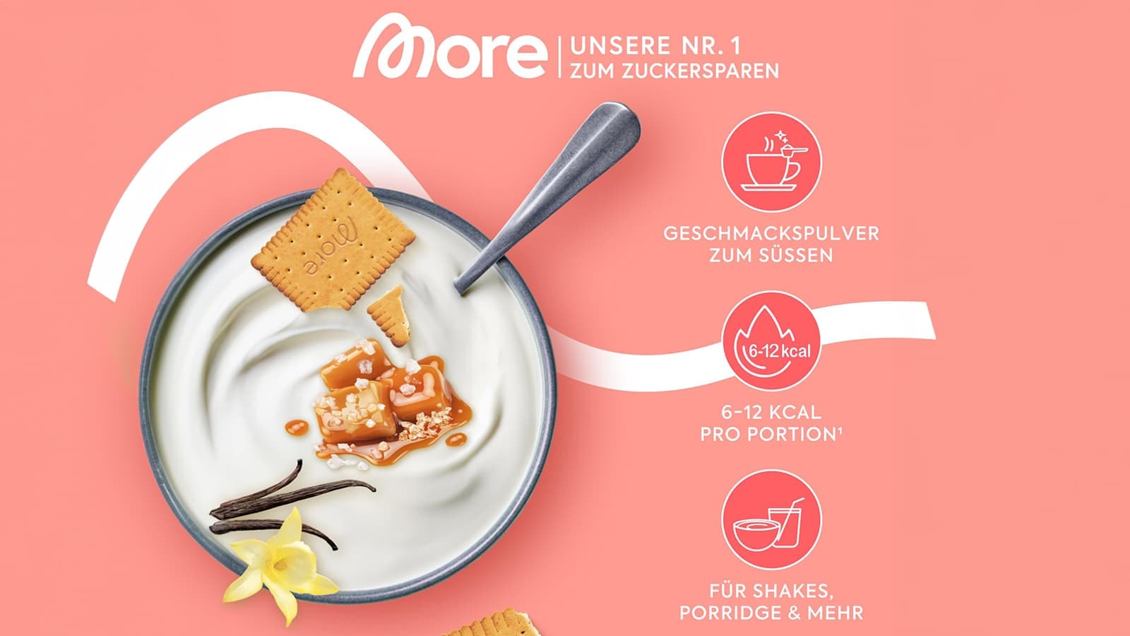 Eine Schüssel mit Joghurt und zusätzliche Fakten zum Produkt.