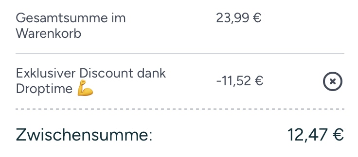 Bild vom anwenden des Rabattcodes bei MyProtein