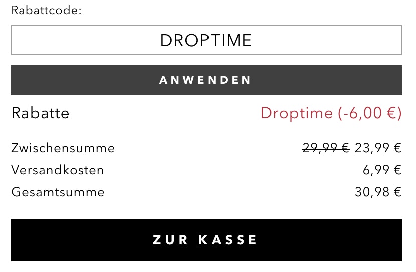 Bild vom angewendeten Rabattcode bei Mammut Nutrition