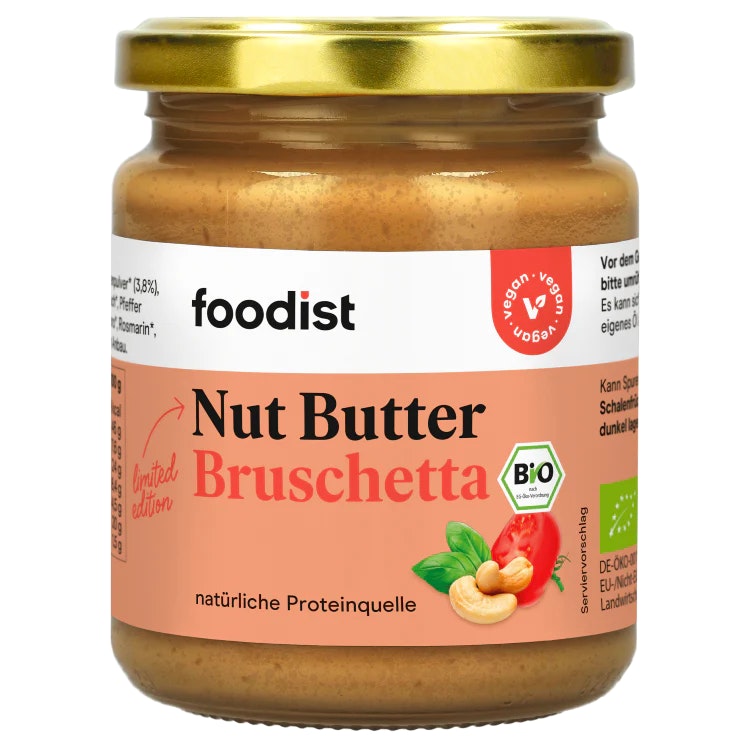 Foodist Nut Butter mit Bruschetta-Geschmack.