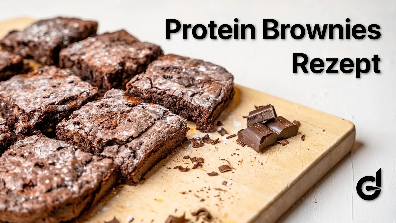 Protein Brownies selber machen - Bild von mehreren Brownies auf einem Brett.