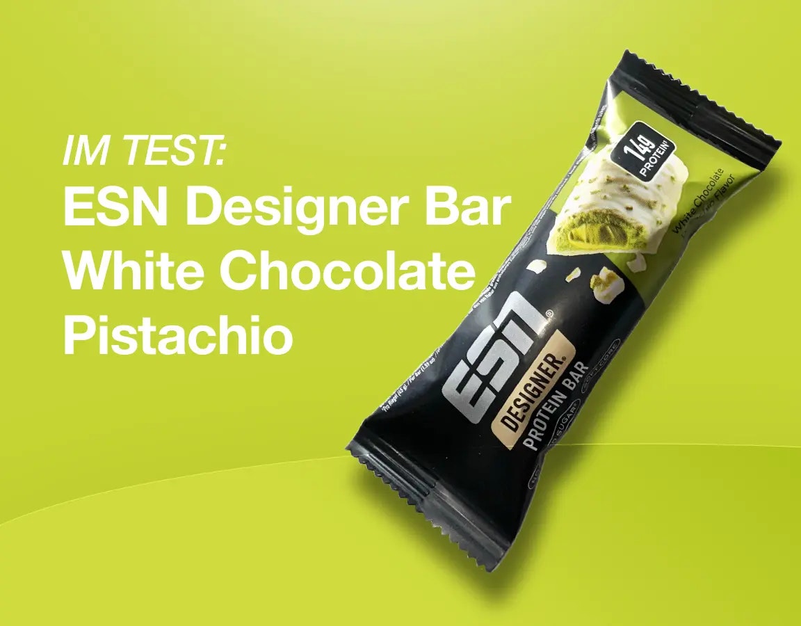 Produktbild und Titel vom ESN Designer Bar "White Chocolate Pistachio".