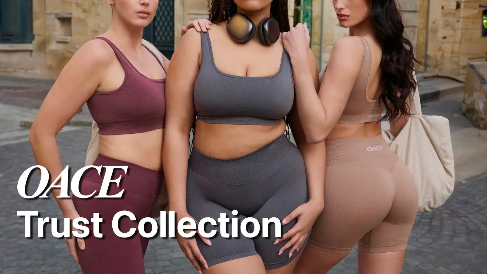 Review zur neuen OACE Trust Collection - Bild von drei Frauen in Sportkleidung.