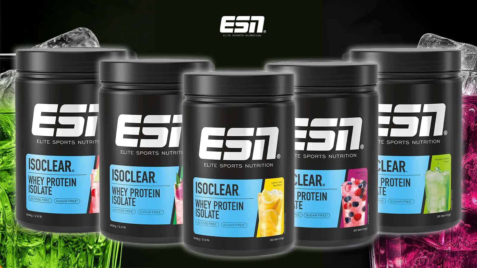 5 Dosen ESN Isoclear, die Rabatt erhalten.