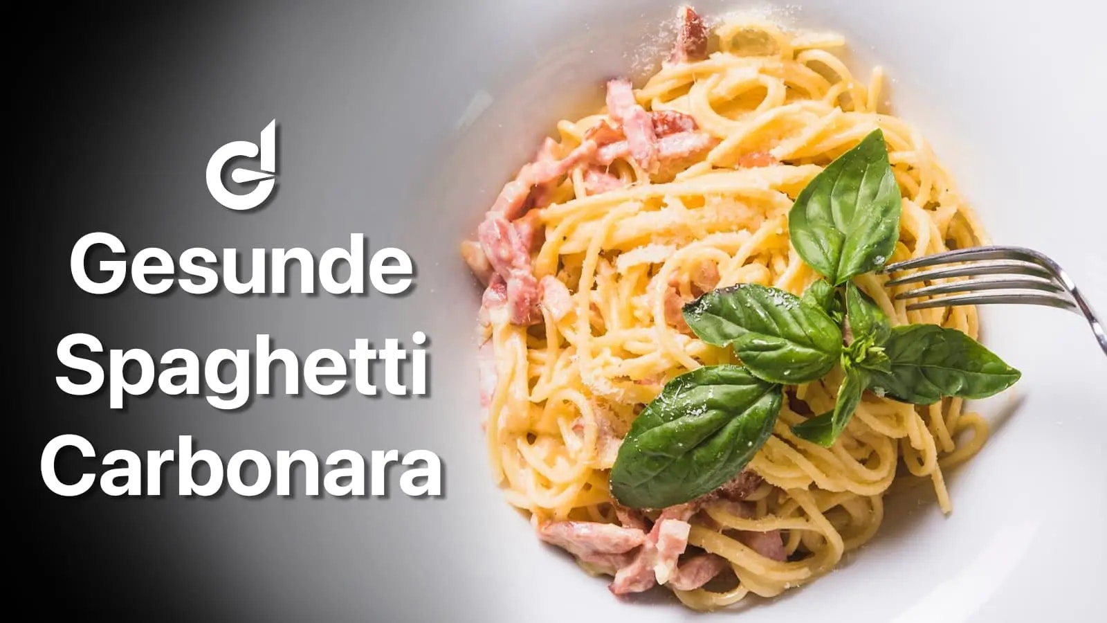 Rezept für gesunde Spaghetti Carbonara - Bild von Spaghetti Carbonara auf einem Teller.