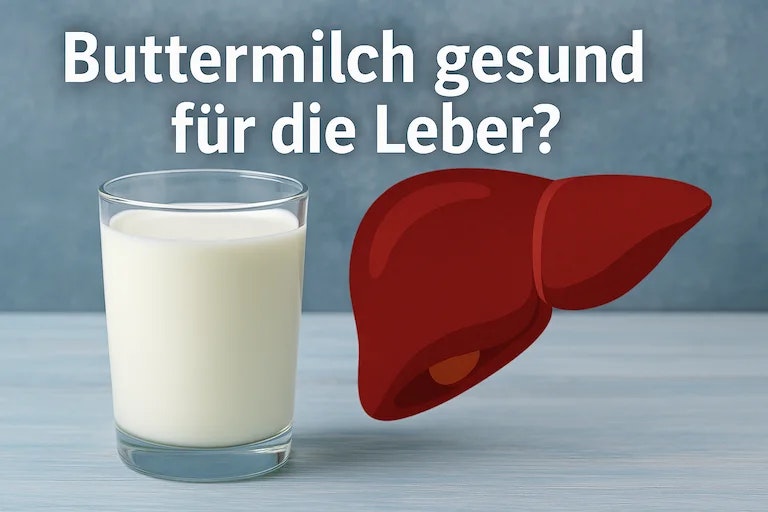 Glas mit Buttermilch und einer Leber