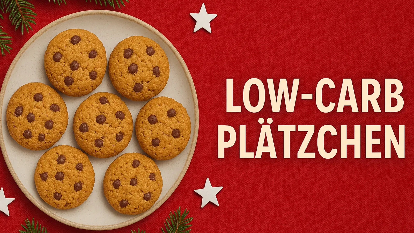 Rezept für Low Carb Plätzchen - Mehrere Kekse auf einem Teller.