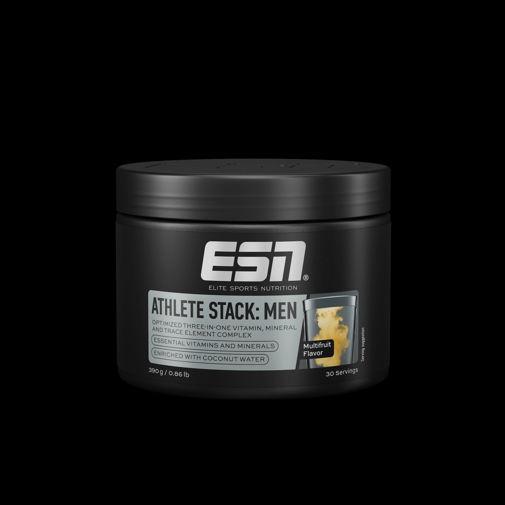 bild von der verpackung vom esn athlete stack powder im test