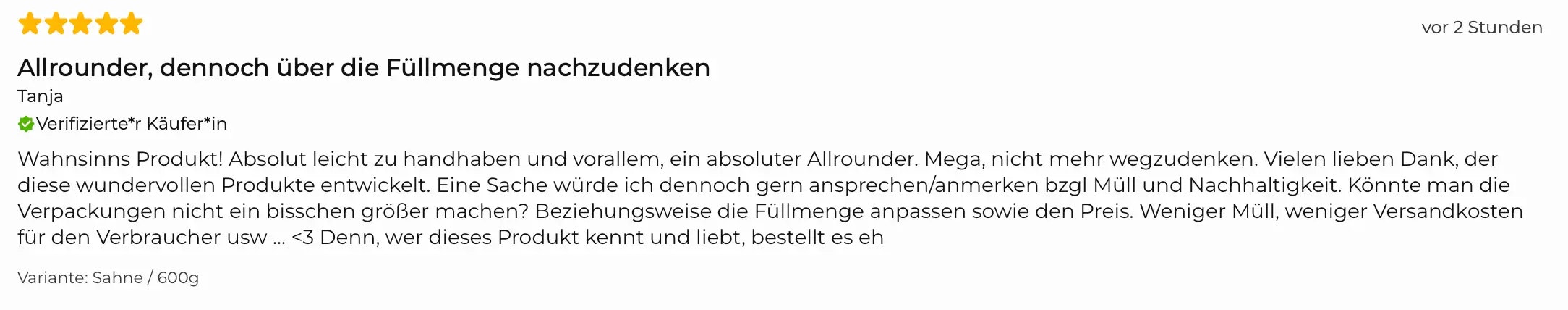 Rezension über More Nutrition Protein Sahne