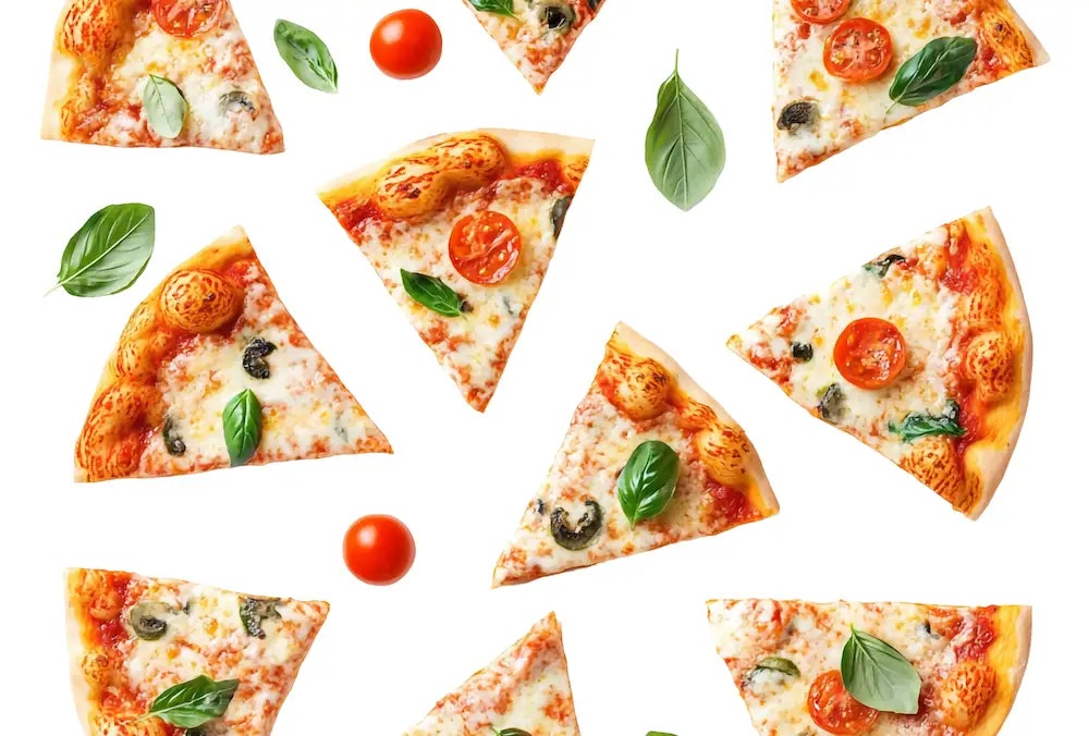 verschiedene Pizzastücke