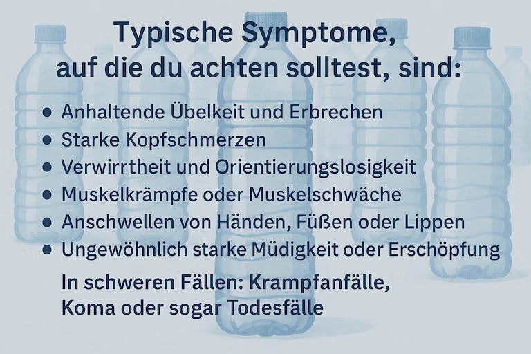 Zu viel Wasser trinken Symptome