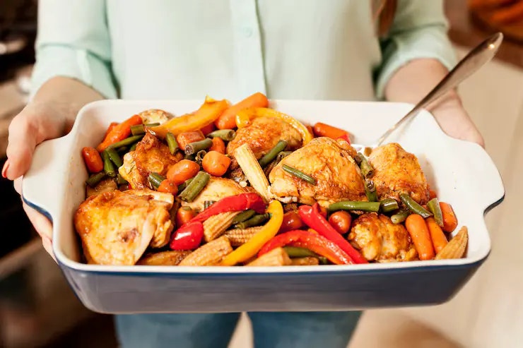 low carb hähnchen mit ofengemüse