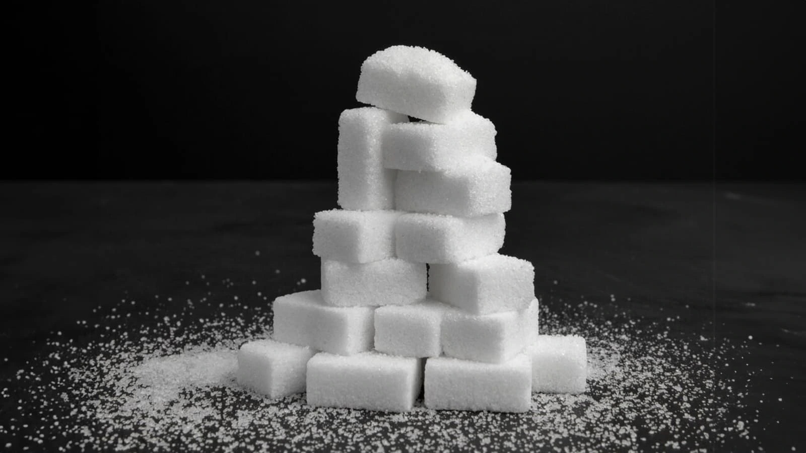 Bild von mehreren Zuckerwürfeln auf einem Stapel.