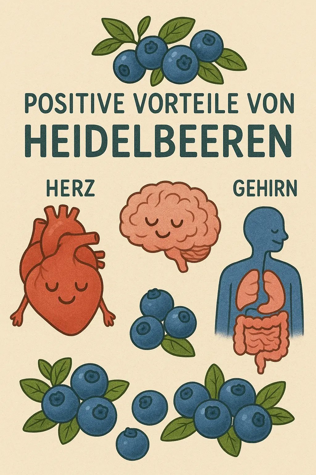 positive vorteile von heidelbeeren. gut für darm, gehirn und herz