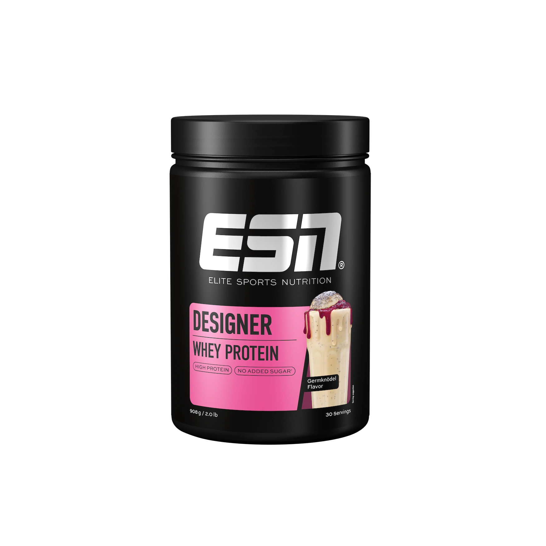 Verpackung vom ESN Designer Whey “Germknödel Flavor”