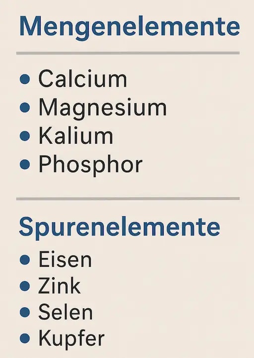 Aufgaben der Mineralstoffe im Körper