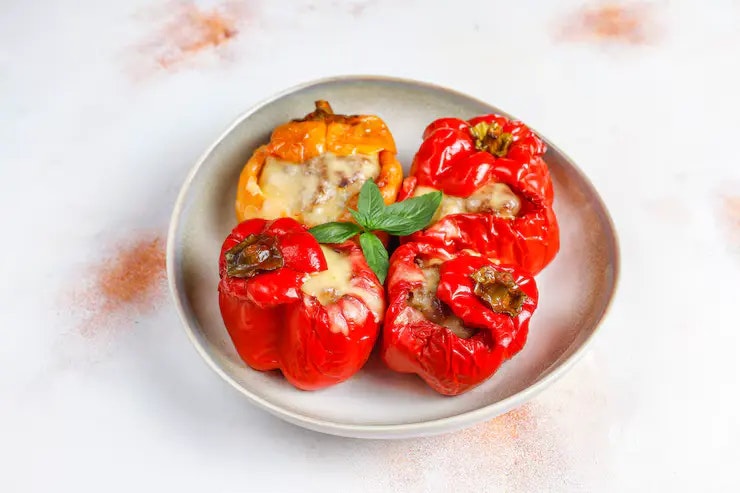 Low Carb Abendessen, gefüllte paprika