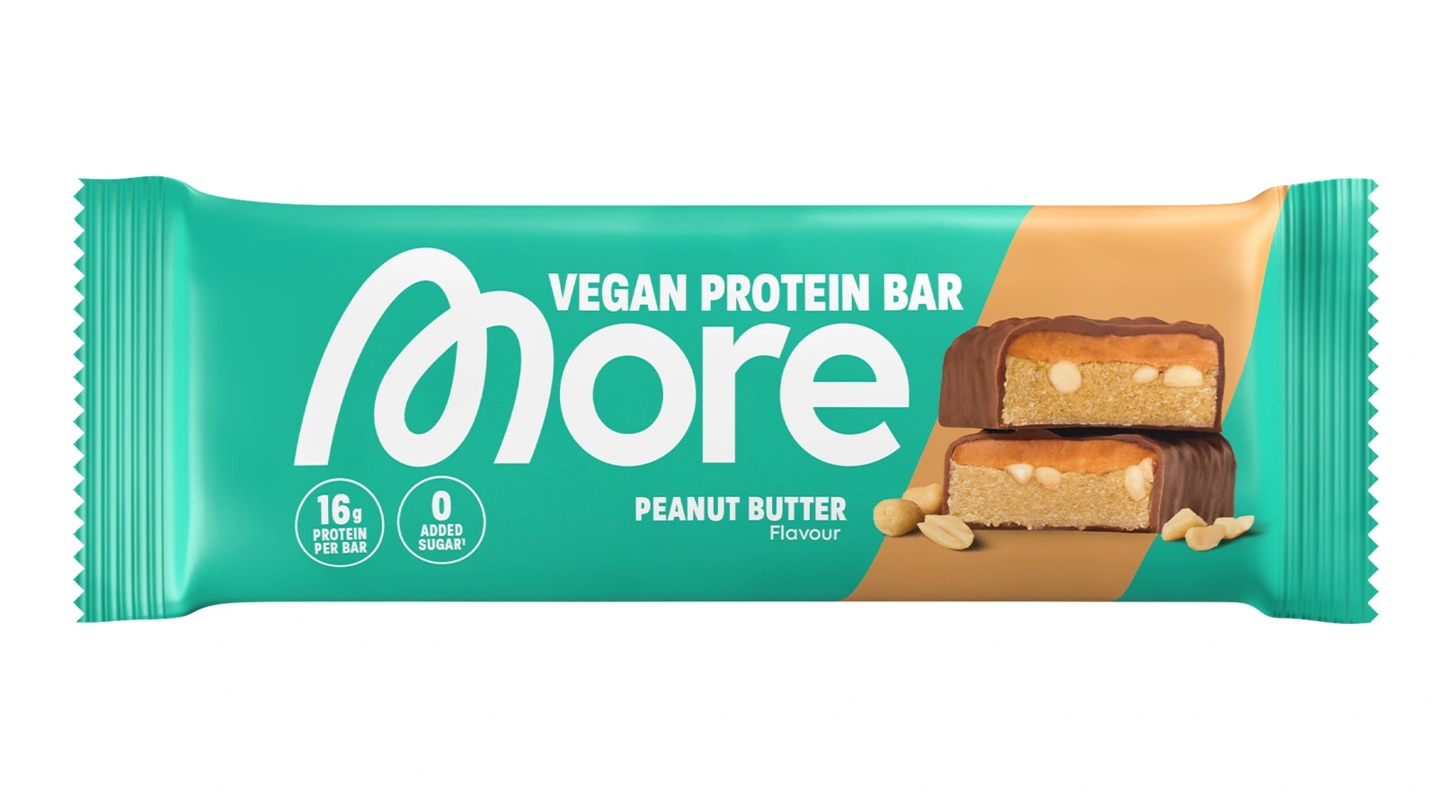 Produktbild von einem More Vegan Protein Bar "Peanut Butter Flavour".