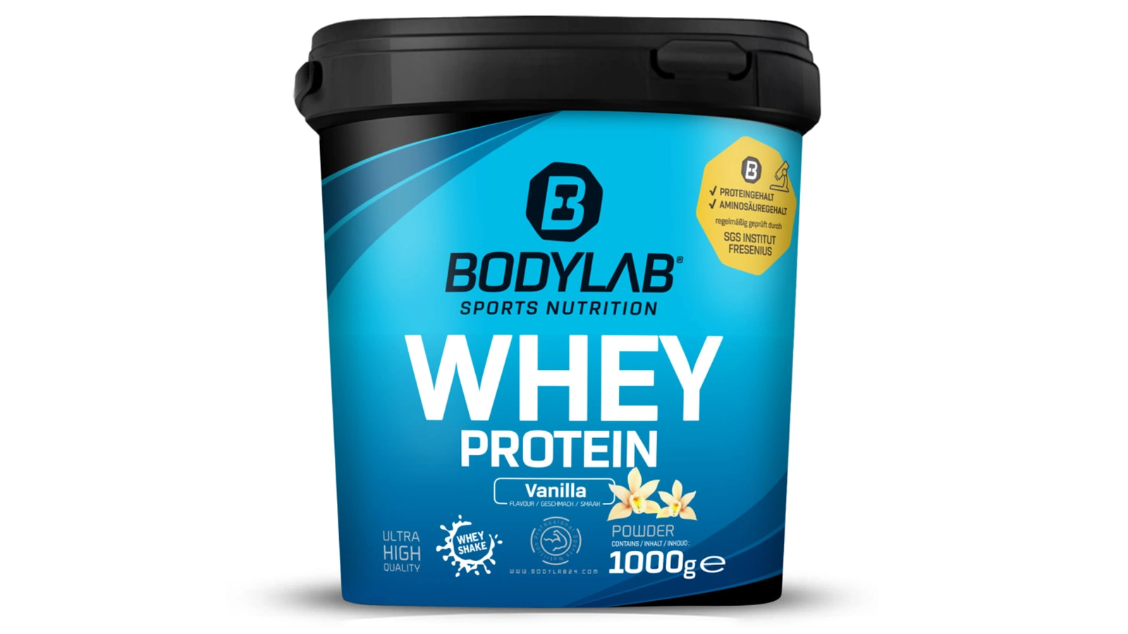Produktbild einer Dose mit Whey Protein von BodyLab.