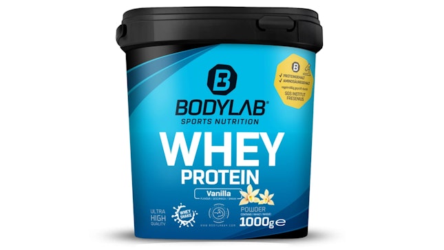 Produktbild einer Dose mit Whey Protein von BodyLab.