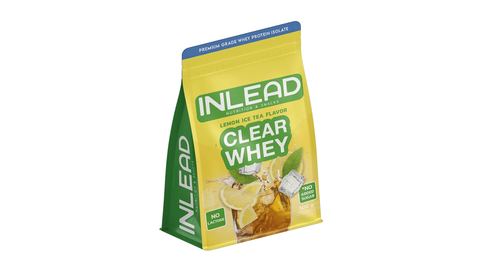 Produktbild einer Tüte mit Clear Whey Protein von Inlead.