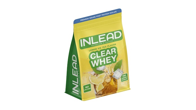 Produktbild einer Tüte mit Clear Whey Protein von Inlead.