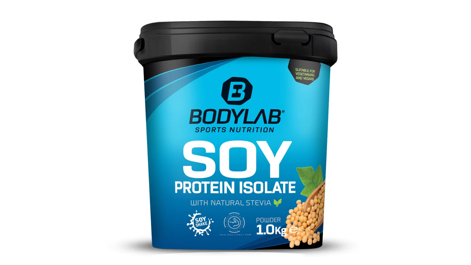 Produktbild einer Dose mit Soja Proteinpulver von BodyLab.