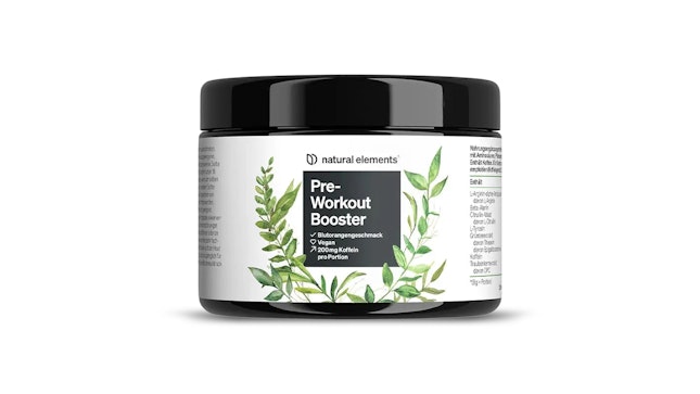 Produktbild von einer Dose mit Pre-Workout Booster von Natural Elements.