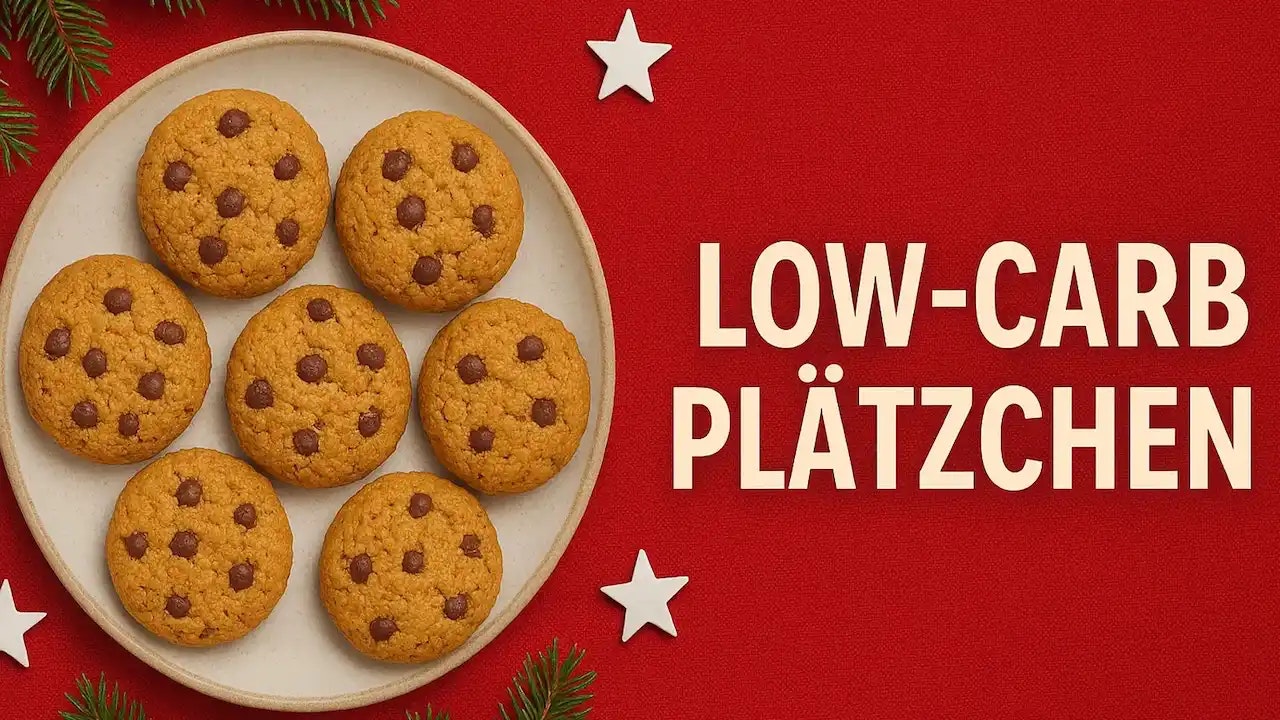 Rezept für Low Carb Plätzchen - Mehrere Kekse auf einem Teller.