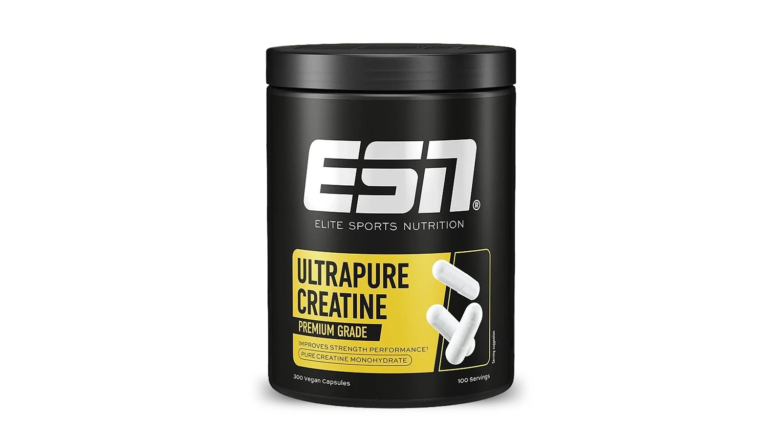 Produktbild einer Dose mit Kreatin Kapseln von ESN.