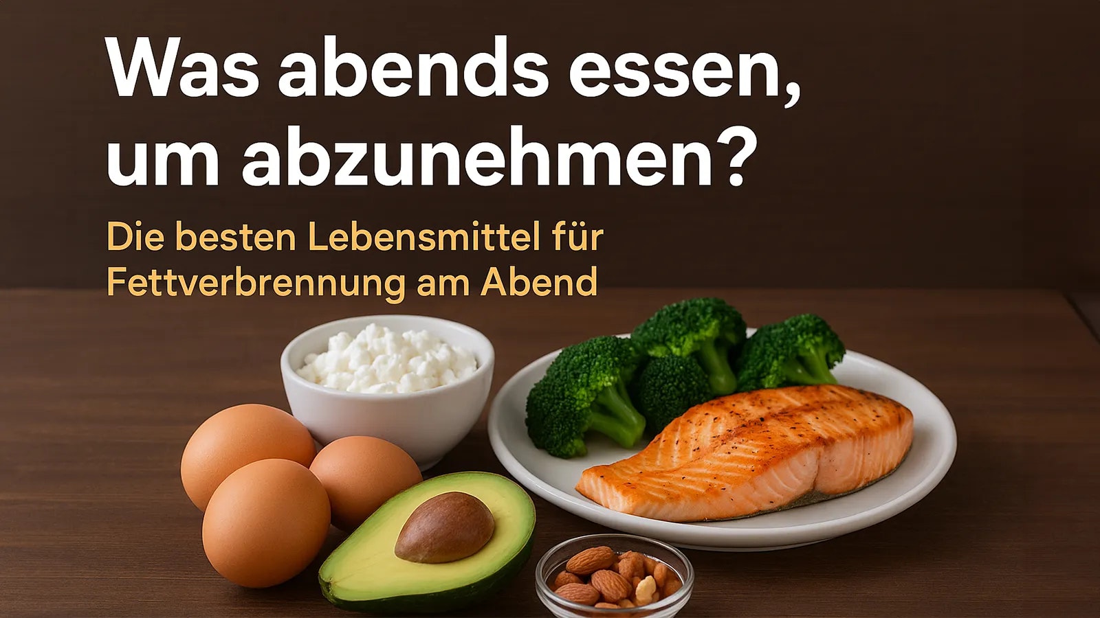 Ein Tisch voller gesunder Lebensmittel, die beim Abnehmen helfen können.